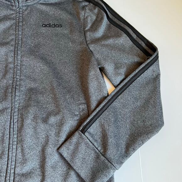 Adidas Tricot Stripe Grey Jacket M 10/12 - Picture 4 of 8